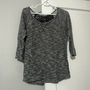 Express Black Lace Knit Top